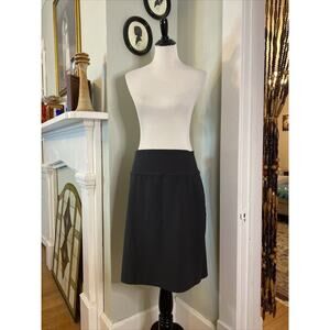 Eileen Fisher L Midi Pencil Skirt Women's Large Crepe Gray Pull On Stretch